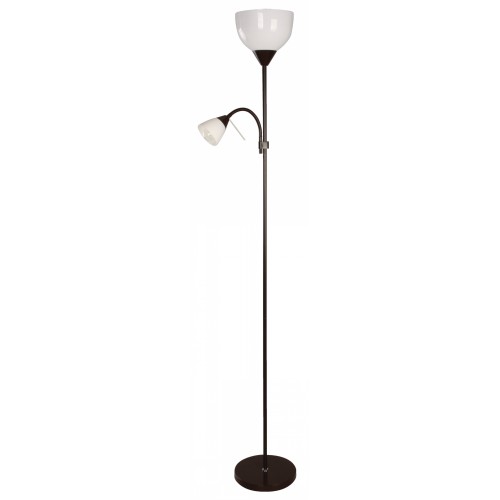 2L FLOOR LAMP DARK BROWN E27/60W & E14/40W