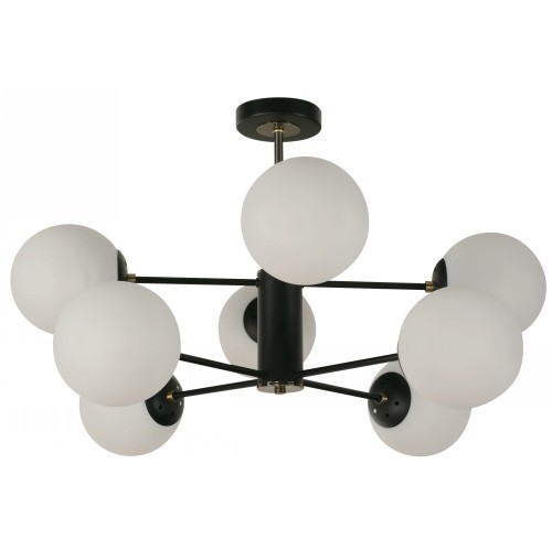 8L CEILING LAMP ANTIQUE BRASS+MATT BLACK E27 40W