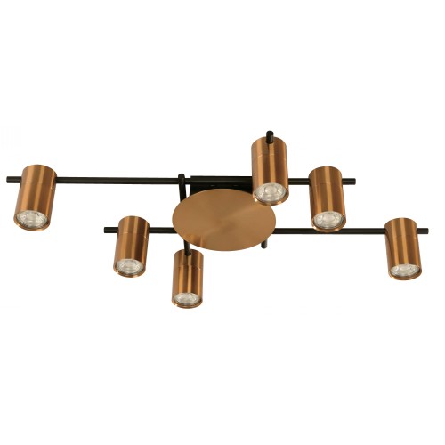 6L CEILING LAMP SATIN COPPER+MATT BLACK GU10 7W