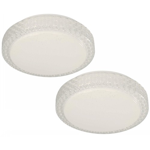 TWIN PACK-LED CEILING LAMP 12W SHINY WHITE FINISH 6000K