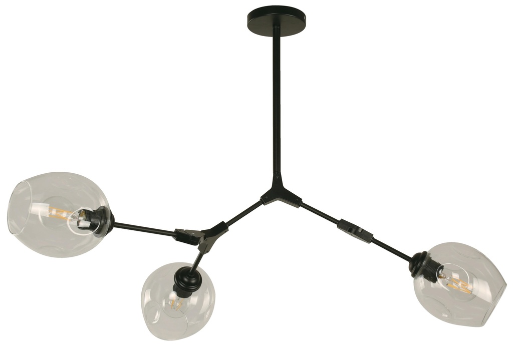 20938-2 3L CEILING LAMP MATT BLACK E27 40W