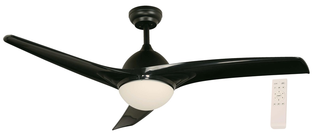 23960-2 52" CEILING FAN BLACK 2L E27 40W WITH REMOTE CONTROL (DC MOTOR)