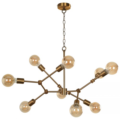 [FX-CL22537] 9L HANGING LAMP GOLDEN ANTIQUE BRASS E27 40W