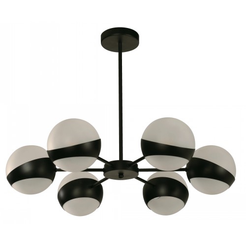 [FX-CL23441] 6L CEILING LAMP MATT BLACK E27 40W