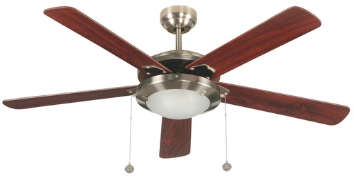 [FZ-FL79335] 7933-5 52"  CEILING FAN SATIN NICKEL FINISH 2L E27 40W